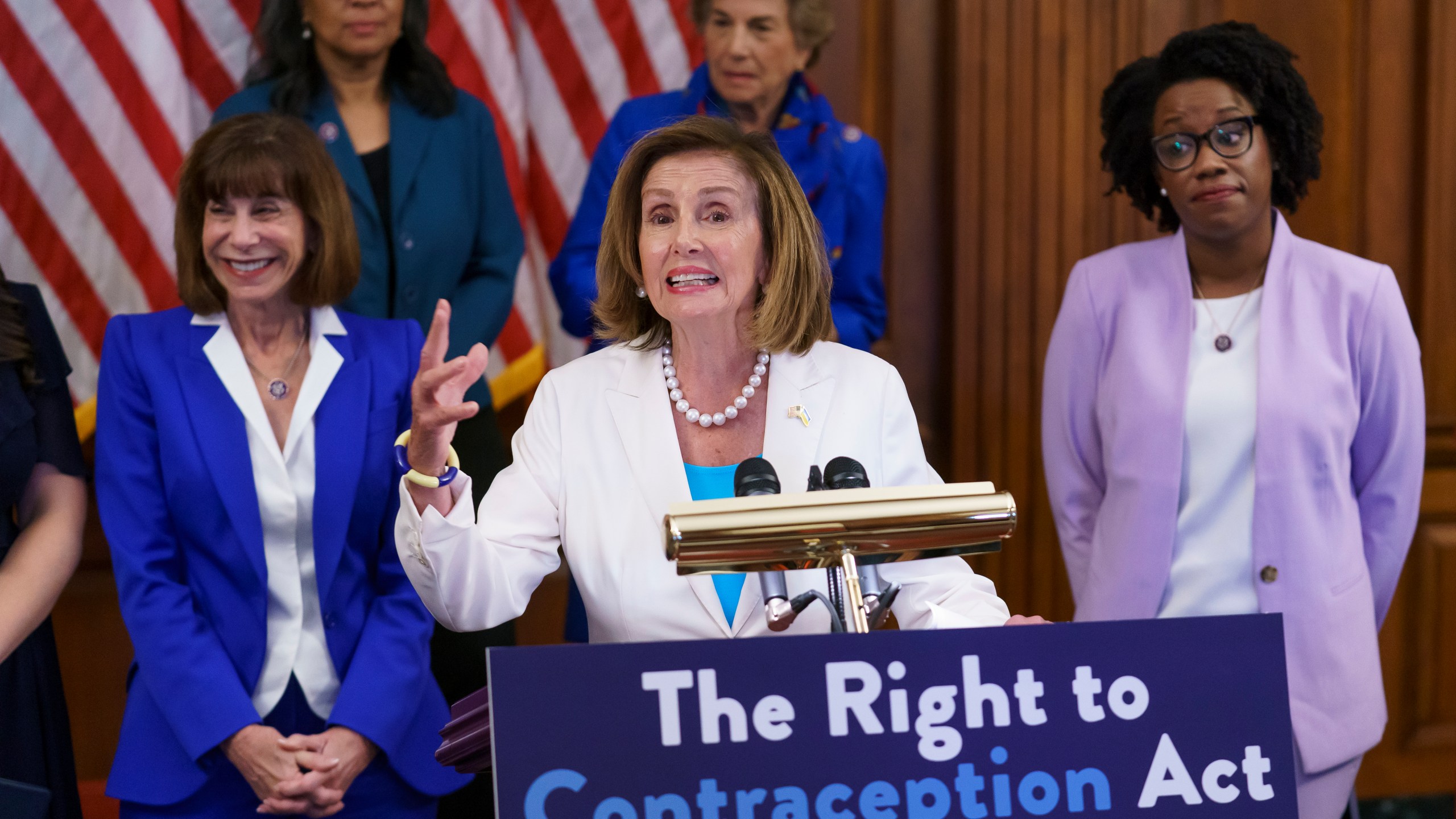 Nancy Pelosi, Kathy Manning, Lauren Underwood