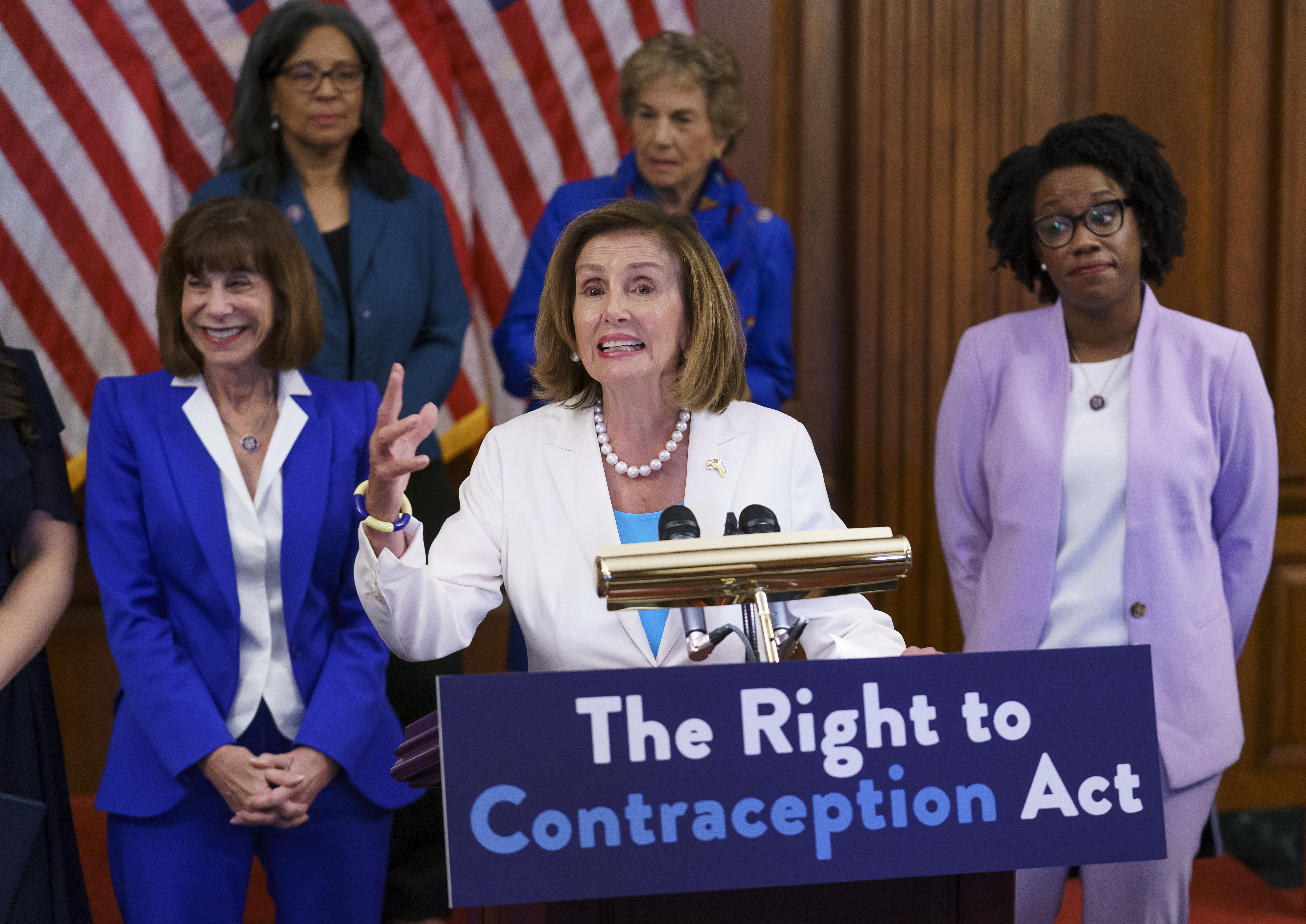 Nancy Pelosi, Kathy Manning, Lauren Underwood