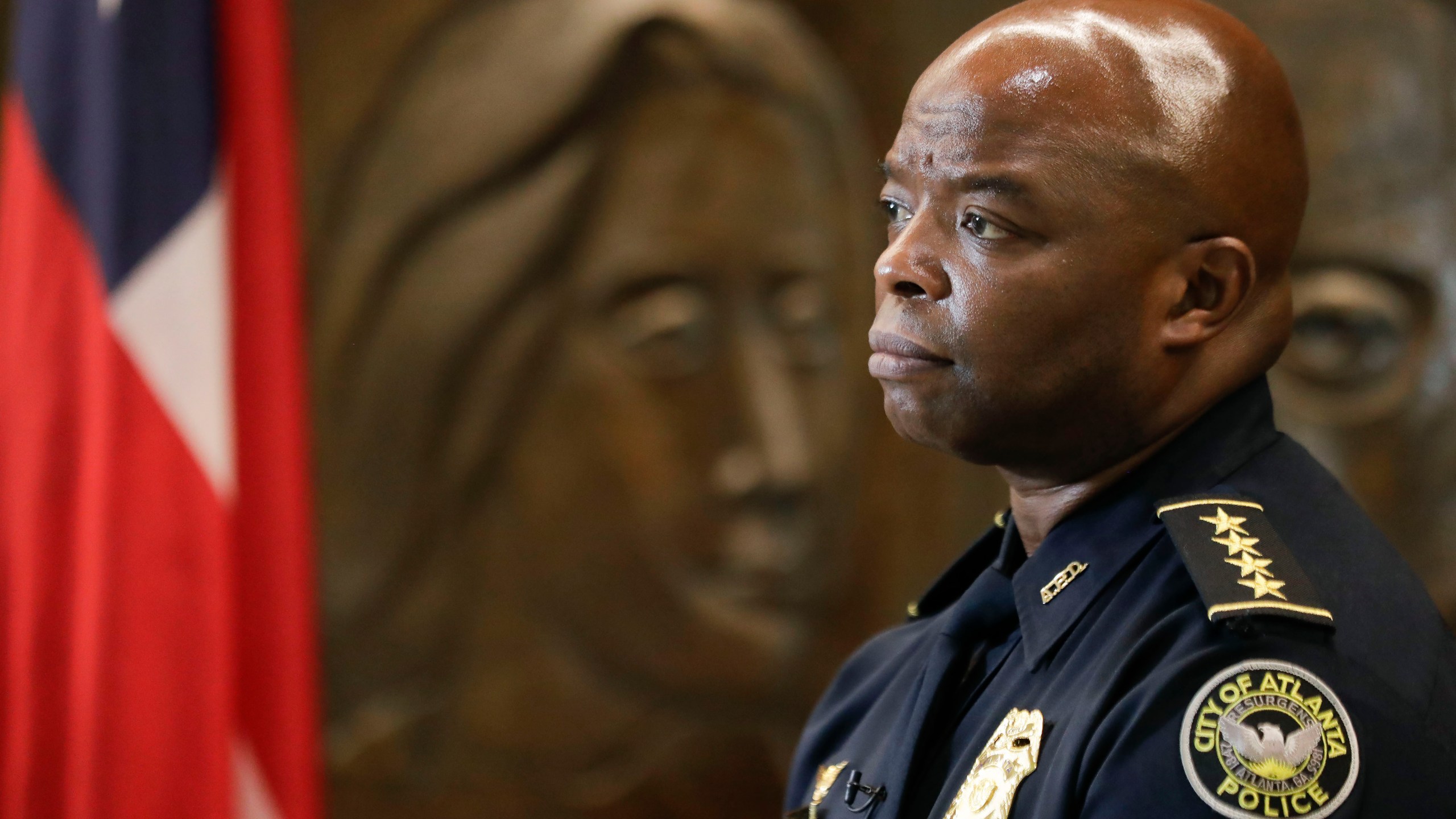 FILE - Interim Atlanta Police Chief Rodney Bryant speaks to the Associated Press, June 18, 2020, in Atlanta. Bryant retired as Atlanta's police chief in June 2022. On Friday, April 14, 2023, and Saturday, April 15, Black police chiefs, commissioners, sheriffs and commanders from across the country are set to meet in Detroit for the annual CEO symposium of the National Organization of Black Law Enforcement Executives. (AP Photo/Brynn Anderson, File)