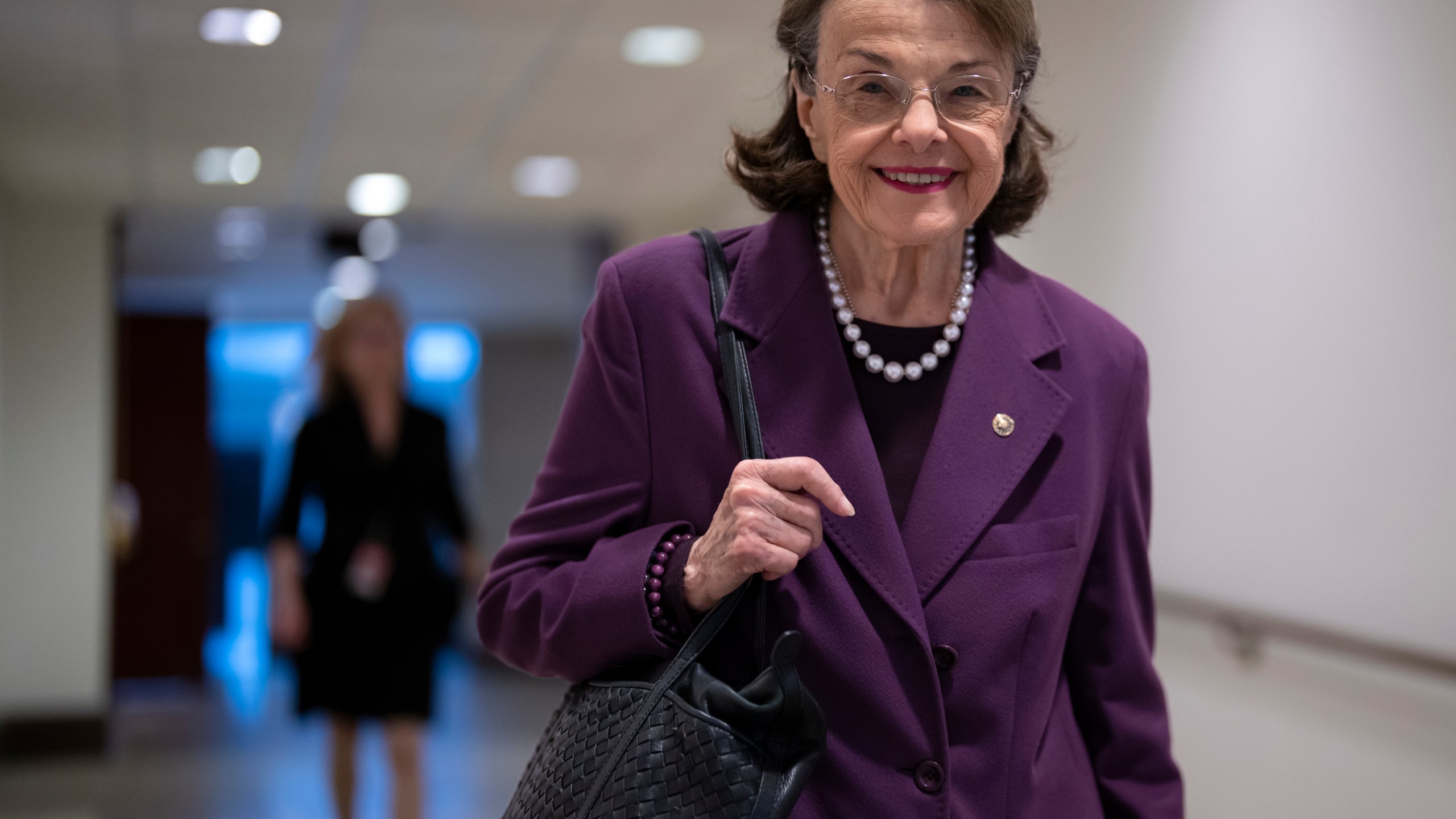 FILE - Sen. Dianne Feinstein, D-Calif., leaves a classified briefing on China, at the Capitol in Washington, Wednesday, Feb. 15, 2023. A Democratic congressman from California is calling on Sen. Feinstein to step down because of health problems. Rep. Ro Khanna says in a tweet, "We need to put the country ahead of personal loyalty. While she has had a lifetime of public service, it is obvious she can no longer fulfill her duties. (AP Photo/J. Scott Applewhite, File)