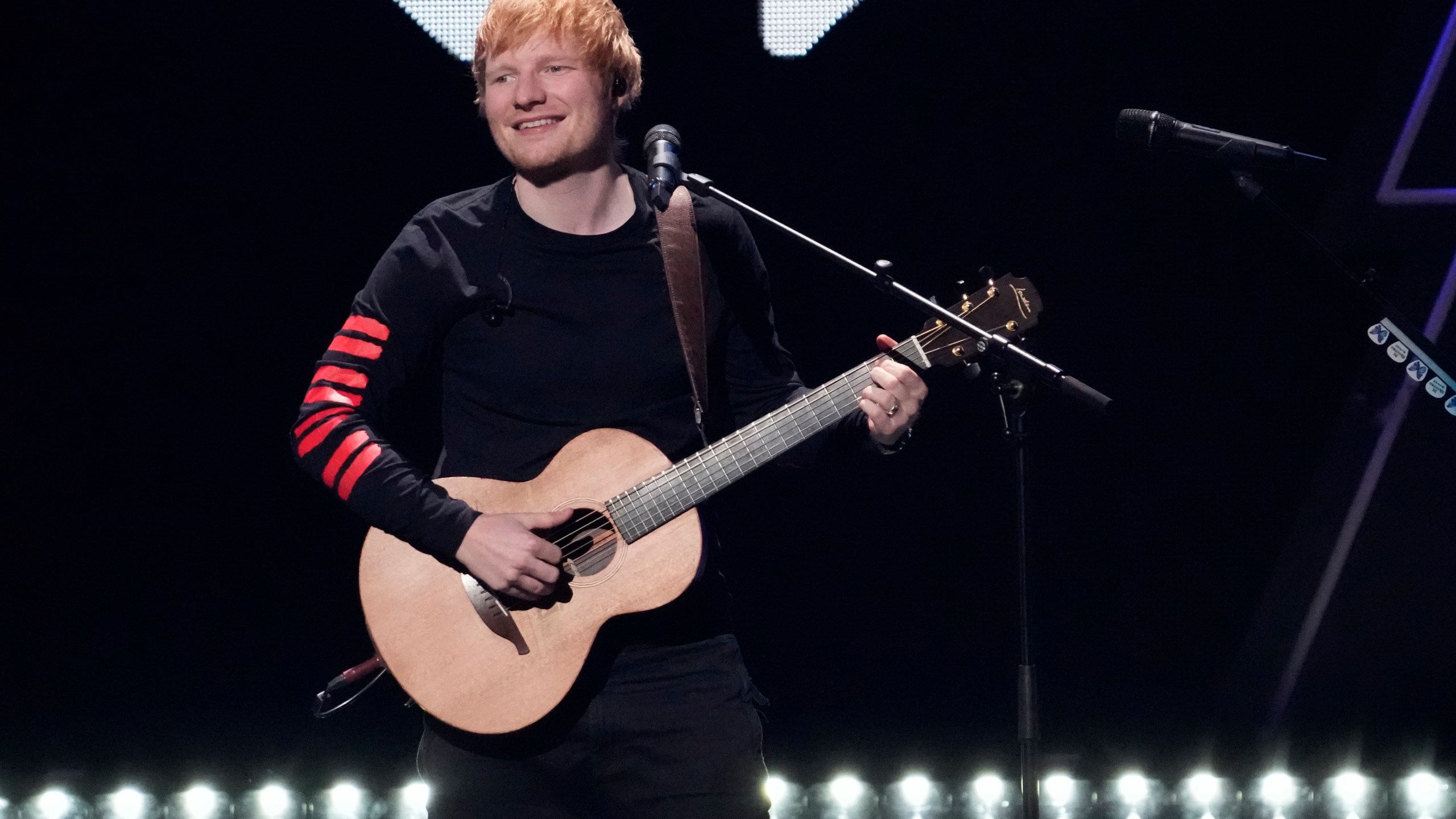 FILE - Ed Sheeran performs at Z100's iHeartRadio Jingle Ball on Dec. 10, 2021, in New York. Jury selection and opening statements are expected to begin Monday, April 24, 2023, in a trial that mashes up Ed Sheeran's “Thinking Out Loud” with Marvin Gaye's “Let's Get It On.” (Photo by Charles Sykes/Invision/AP, File)