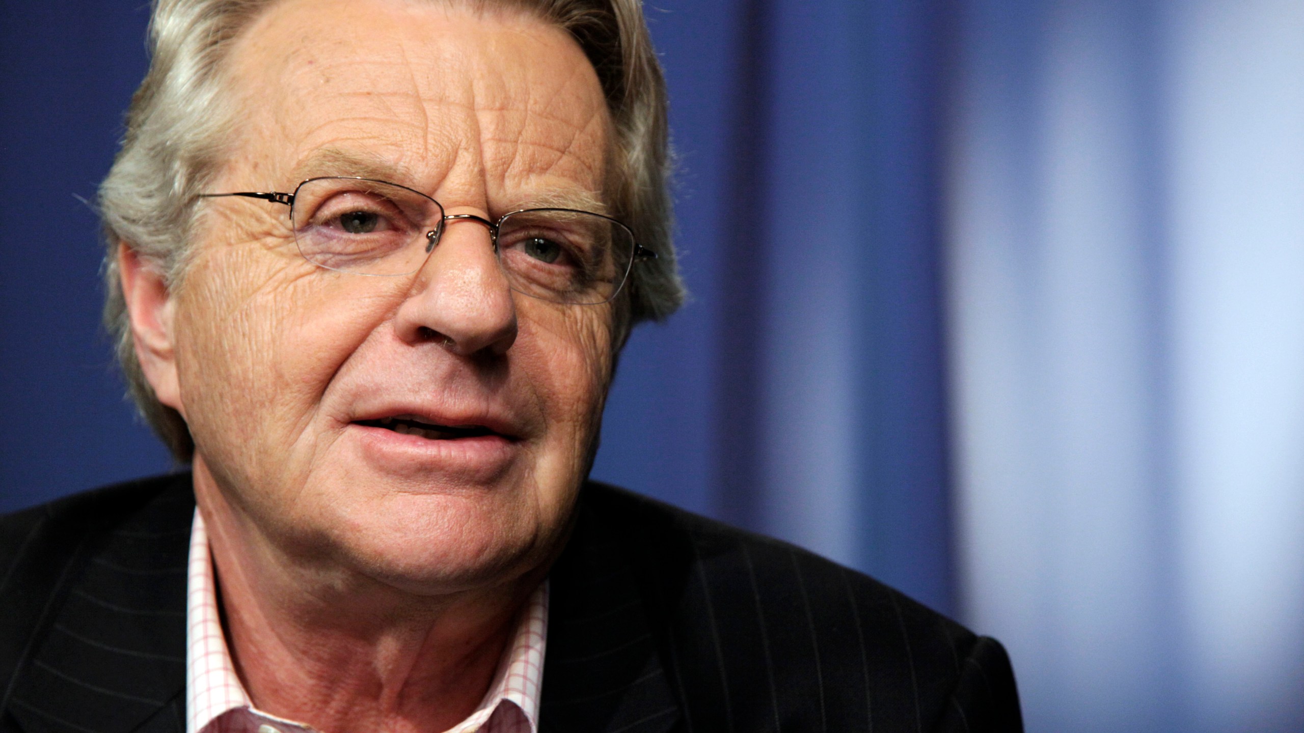 FILE - Talk show host Jerry Springer speaks in New York on April 15, 2010. Springer, the former Cincinnati mayor and news anchor whose namesake TV show unleashed strippers, homewreckers and skinheads to brawl and spew obscenities on weekday afternoons, has died. He was 79. A family spokesperson died Thursday at home in suburban Chicago. (AP Photo/Richard Drew, File)