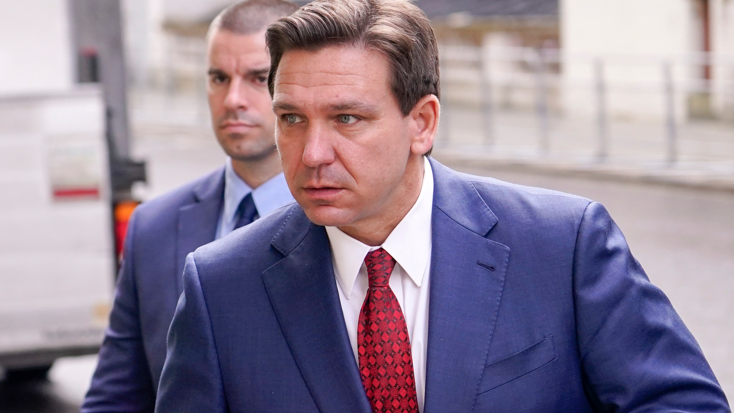 FILE - Florida Republican Gov. Ron DeSantis arrives at the Foreign Office to visit Britain's Foreign Secretary in London, April 28, 2023. On Friday, May 5, 2023, more than four years later, DeSantis is set to conclude a legislative session that establishes him as perhaps the most accomplished conservative governor in the nation's bitter culture wars just as he prepares to enter the 2024 presidential contest as a top rival to former President Donald Trump. (AP Photo/Alberto Pezzali, File)