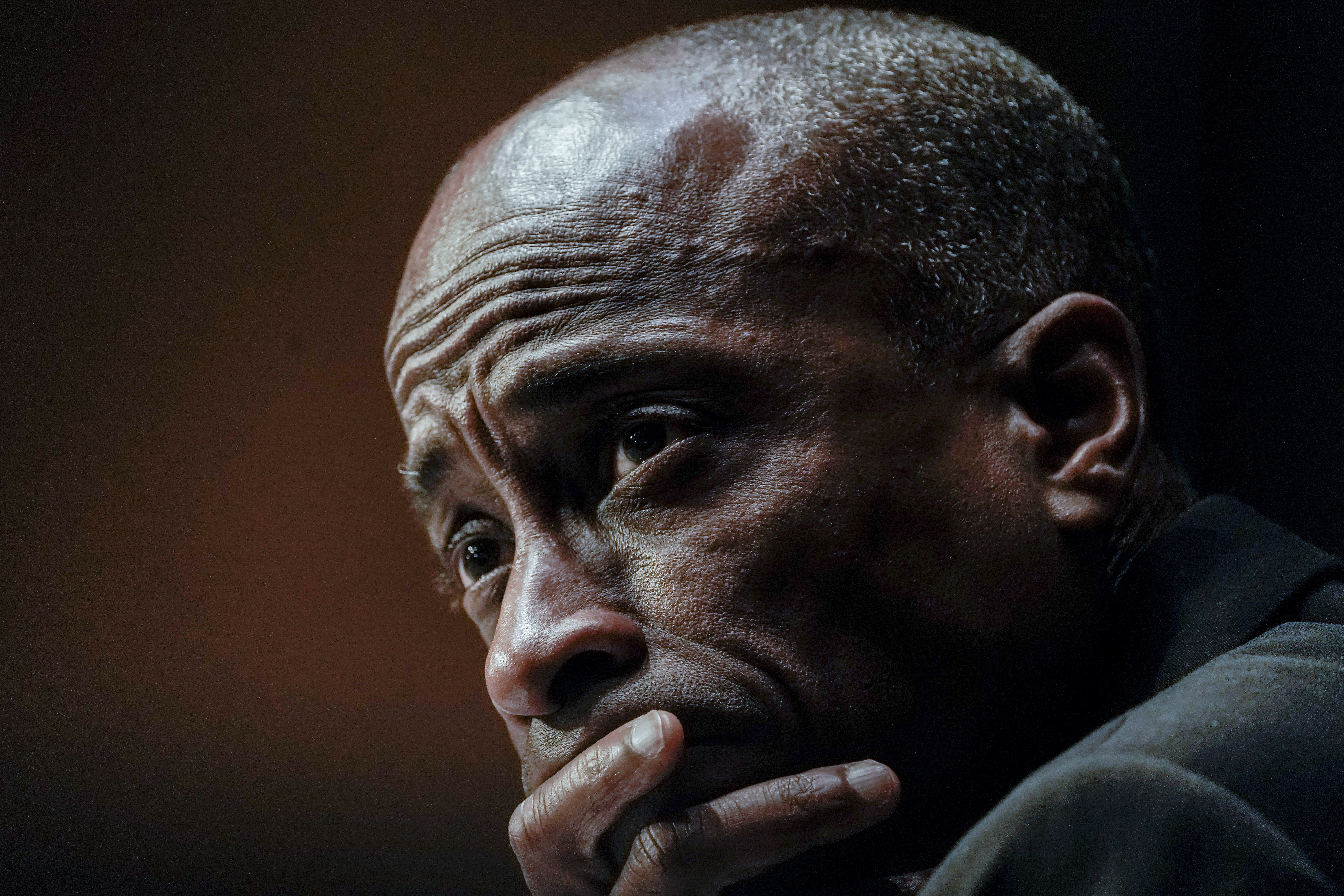 FILE - Philip Jefferson, nominee to be a member of the Federal Reserve Board of Governors, testifies during a Senate Banking, Housing and Urban Affairs Committee confirmation hearing on Thursday, Feb. 3, 2022, in Washington. On Friday, May 12, 2023, Federal Reserve Governor Philip Jefferson says inflation remains too high and there has been “little progress” made toward bringing it down to the central bank’s 2% target. (Ken Cedeno/Pool Photo via AP, File)