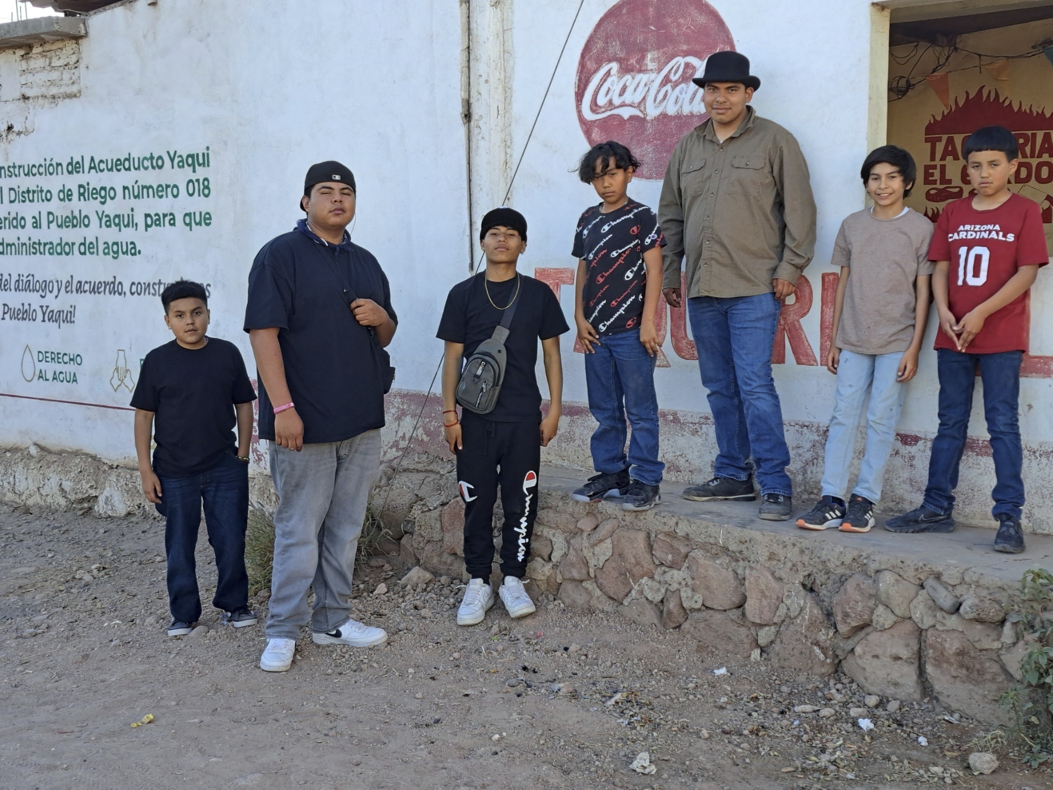 Members of the Pascua Yaqui Tribe pose for a photo in their tribal community in Sonora, Mexico. in March, 2023. (Raymond V. Buelna via AP)