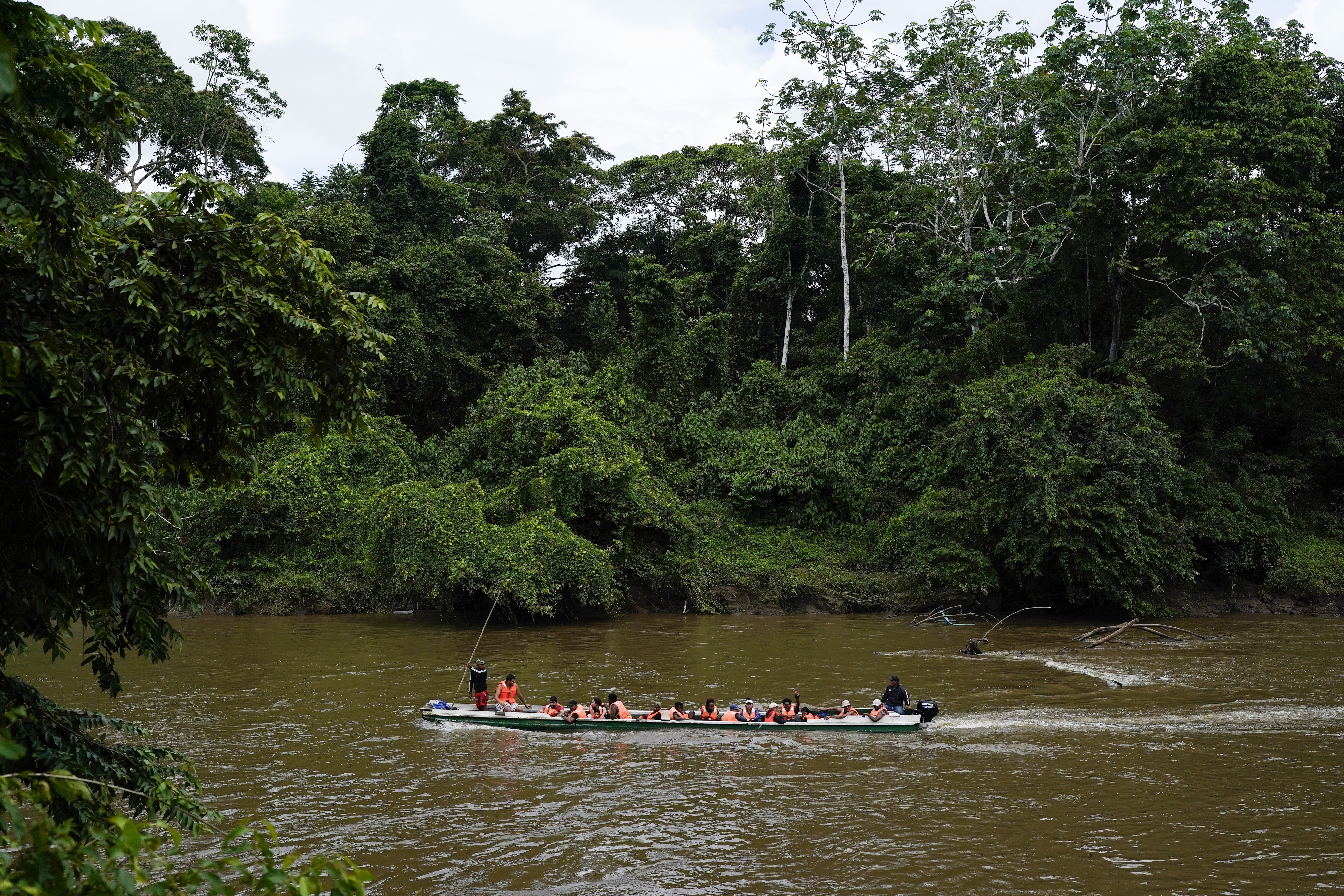 Migrants heading north arrive to Lajas Blancas, Darien province, Panama, Friday, Oct. 6, 2023, after walking across the Darien Gap from Colombia. (AP Photo/Arnulfo Franco)