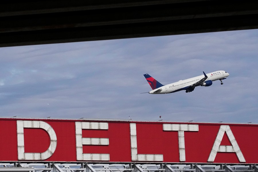 FILE - A Delta Air Lines plane takes off from Hartsfield-Jackson Atlanta International Airport, Nov. 22, 2022, in Atlanta. In a statement released Wednesday, Nov. 1, 2023, Delta Air Lines said the pilot accused of threatening to shoot the plane's captain during a flight no longer works for the airline, and federal officials say his authority to carry a gun on board was revoked. (AP Photo/Brynn Anderson, File)