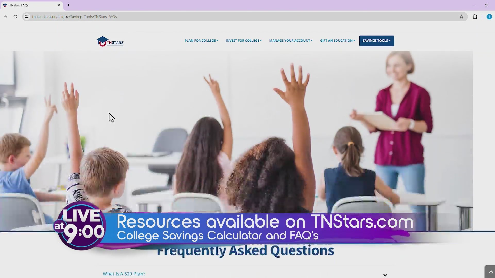 Saving for College with TNStars on Live at 9