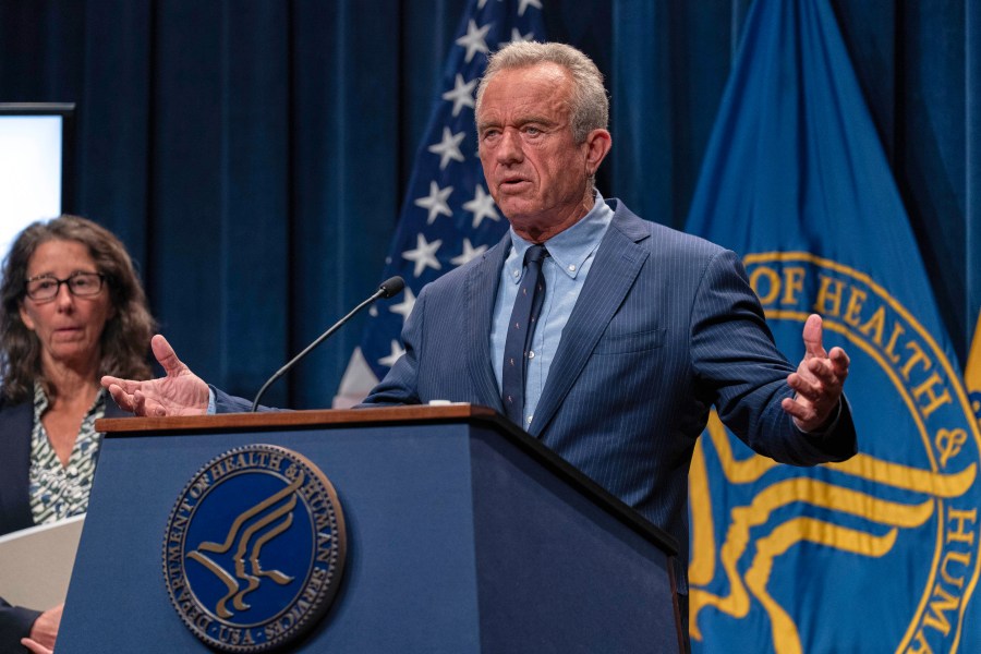 Health and Human Services Secretary Robert F. Kennedy Jr. speaks during a news conference on the Autism report by the CDC at the Hubert Humphrey Building Auditorium in Washington, Wednesday, April 16, 2025. (AP Photo/Jose Luis Magana)