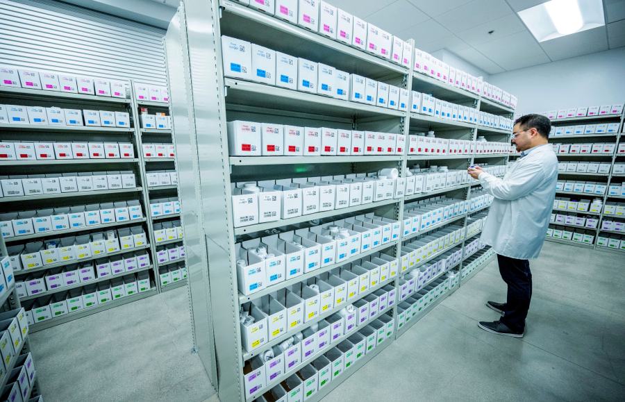 FILE - A pharmacy manager works in the new Amazon pharmacy, adjacent to a fulfillment center, in Corona, Calif. on Wednesday, May 29, 2024. (Terry Pierson/The Orange County Register via AP, File)