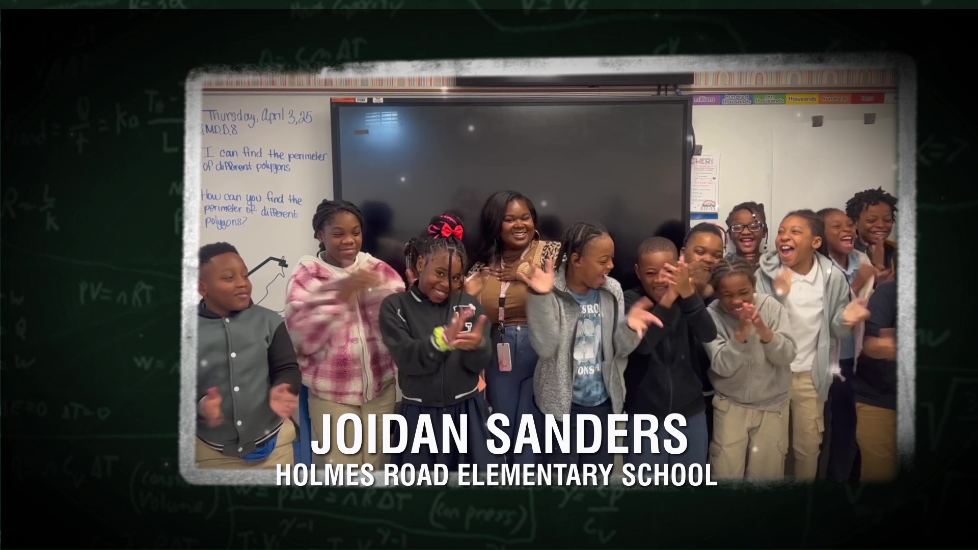 Joidan Sanders of Holmes Road elementary School is this week’s Tennessee Lottery Educator of the Week!